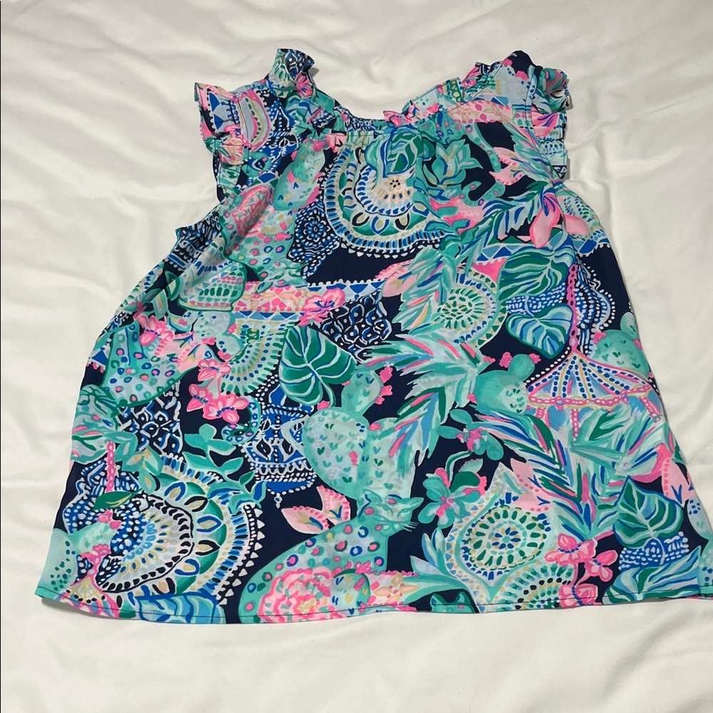 Lilly Pulitzer Tropical Print  Blouse